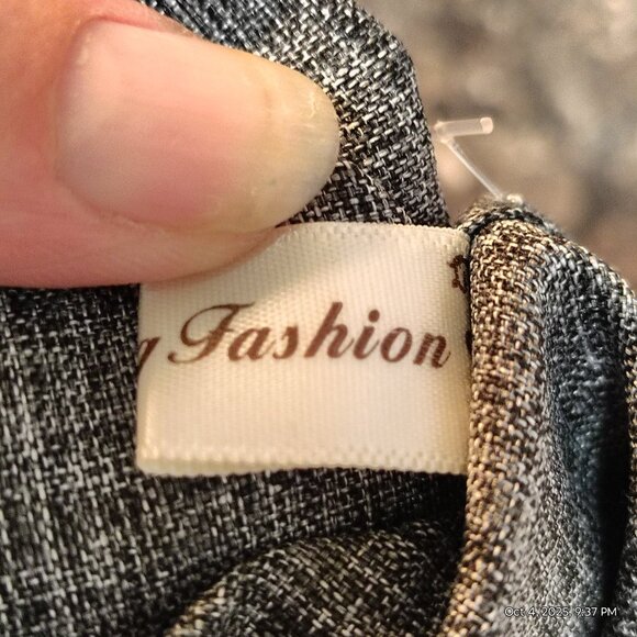 Gray Shift Dress XL Knee Length Pop Over Scoop Neck - 60s Retro Normcore - Picture 5 of 6